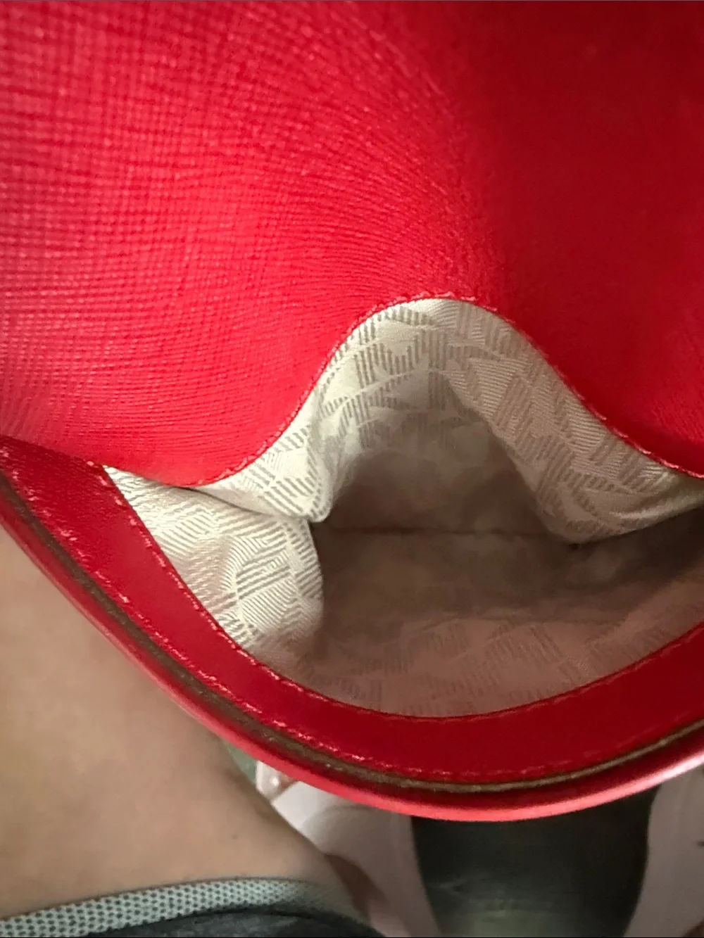 Michael Kors Bright Red Saffiano Leather Tote with Gold Hardware